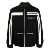 logo-print striped zip-up track jacket
