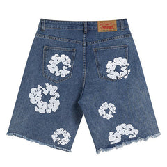 Cotton Wreath Jean Short Blue