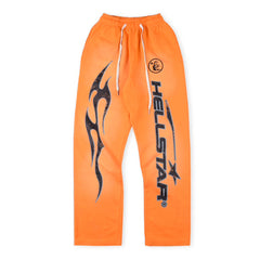 Fire Orange Closed Elastic Bottom Sweatpants