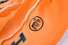 Fire Orange Closed Elastic Bottom Sweatpants
