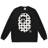 Ape Head Cartoon Pattern Print Sweatshirt