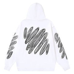 Logo Pattern Printed Hoodie