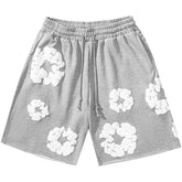 Cotton Wreath Sweat Shorts Grey