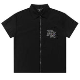 “ME” Rhinestone Zip Up Shirt Tee