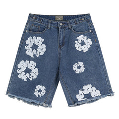 Cotton Wreath Jean Short Blue