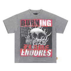 Flame Endures Skull Rhinestone Tee