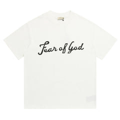 Cursive Logo Print Cotton Tee