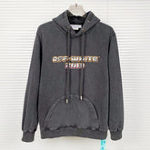 Washed and distressed character pattern Hoodies