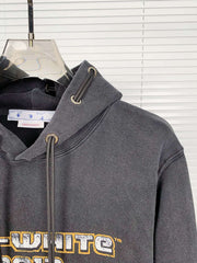 Washed and distressed character pattern Hoodies