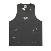 Letter Print Distressed Sleeveless T-shirt Vest #G546