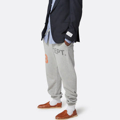 Grey Deep Logo Cotton Blend Joggers