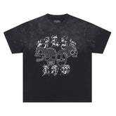 Skulls Applique Heavy Washed Tee