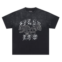Skulls Applique Heavy Washed Tee