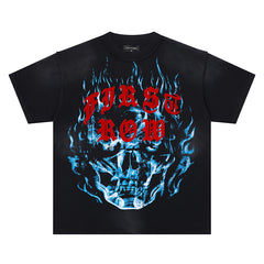 Blue Flame Skull Tee