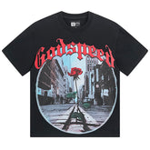 Rose Pattern Printed T-Shirts #1051
