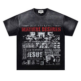 Washed Distressed Rhinestone Tee