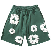 Cotton Wreath Sweat Shorts Green