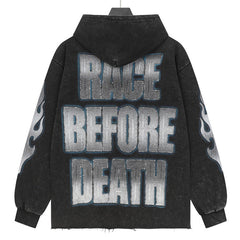 Skull Racing Driver Printed Hoodie