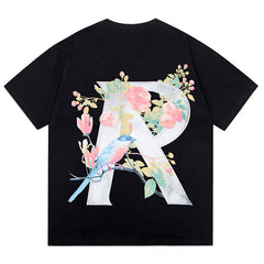 Floral Flower Initial T-Shirt