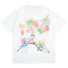 Floral Flower Initial T-Shirt