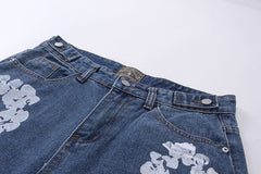 Cotton Wreath Jean Short Blue