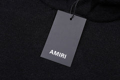 Cotton V-Neck Bones Cardigan Sweater Black