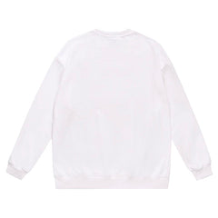 Flame Letter Print Crew Neck Sweatshirt
