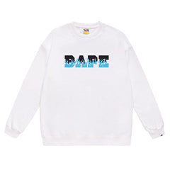 Flame Letter Print Crew Neck Sweatshirt