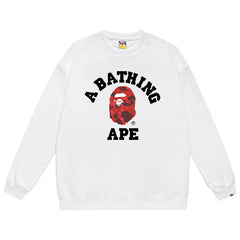 Ape Head Letter Logo Pattern Print Sweatshirt