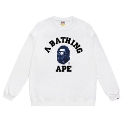 Ape Head Leter Logo Pattern Print Sweatshirt