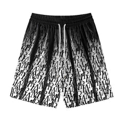 Logo-Print Gradient Silk Shorts
