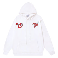 Logo Pattern Printed Hoodie
