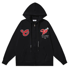 Letter Logo Pattern Printed Hoodie