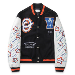 Multicolour Wool Patchwork Bomber Jacket