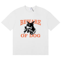 Warning Logo Cotton T-Shirts