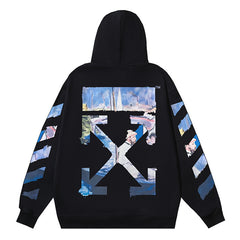 Diag Print Multicolor Hoodie