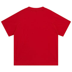 Spider Web Print Gothic Punk T-Shirt Red