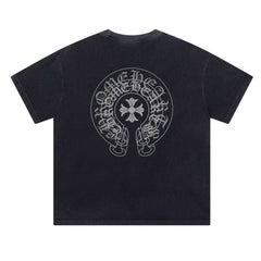 CH Patterned Washed Distressed T-shirt