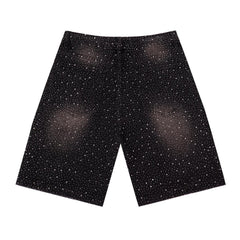 Rhinestone Denim Shorts #8703