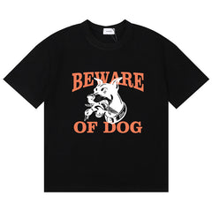 Warning Logo Cotton T-Shirts