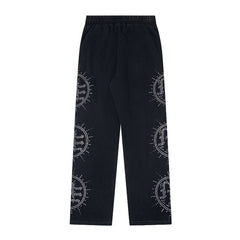 Rhinestone-Emblazoned Logo Pants