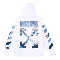 Diag Print Multicolor Hoodie