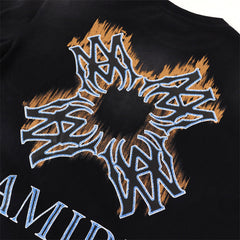 Flame Letter Pattern T-shirt