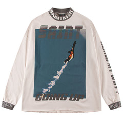 Going UP Print Long Sleeve T-Shirt